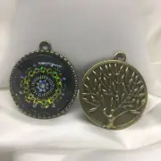 Kaleidoscope~ Tree Of Life Glass Cabochons 1" Bonze Bezel Pendant New 1473
