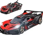 Toy Car Model Bugatti Bolide Compatible with 1:32 Bugatti Alloy Diecast Collect Car Toy with Lights and Music, Pull Back for Kids Boys Festival Gift（RED）