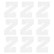 Embroidered Letter Patches 2" Alphabet Z Iron on Patch (White, Pack of 9)
