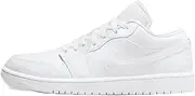 [Nike] Women's WMNS Air Jordan 1 Low Sneaker, White, 8