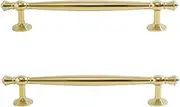 Gold Cabinet Knobs 4 Pack Shoe Cabinet Door Bright Gold Wardrobe Cabinet Door Handle Brass Drawer Cabinet Handle 160Mm