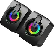 LALAFINA Versatile Wired Gaming Speakers Set Small Subwoofer Voice Box Laptop Loudspeakers Independent Volume