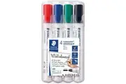 Staedtler Lumocolor Whiteboard Markers Non-Permanent 4-Pack Assorted Colours