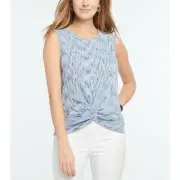 NIC + ZOE NEW $98 Daytrip Twist Sleeveless Sweater Tank in Light Sky XS