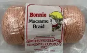 Vintage Bonnie Macrame Braid 6mm 100 Yard Craft Cord Coral / Peach Sealed