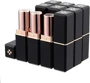 Allwon 10Pcs Black Empty Lipstick Tubes DIY Lip Balm Container (Square Tube), Black, 10 Count (Pack of 1), Square Tube