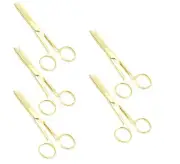 5 Operating Scissors 5.5"Straight Golden W/Clip Sharp/Blunt Surgical Instrument