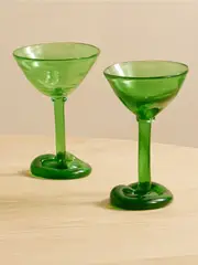 [Completedworks] Completedworks - Thaw Set Of Two Recycled-glass Martini Glasses - Green - One size One size Green