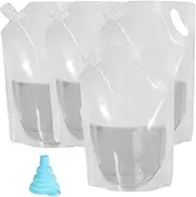 4 x 32oz Discreet Plastic Flask Kit Liquor Bag to Sneak Booze Disguised Smuggle Alcohol on Cruise for Bringing Wine During Concerts, Clubs, Camping, Vacations Outdoor Travel