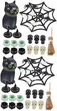 Zerodeko 2Sets Halloween Miniature Ornaments Plastic Figurines for Dollhouse Micro Landscape Decor for Halloween Party Decorations and