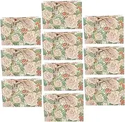 STOBAZA 10Pcs Rose Pattern present Bags Decorative Paper Wrapping Bags for Parties Birthday and Events Multi Function present Packaging Design for Clothes and Treats