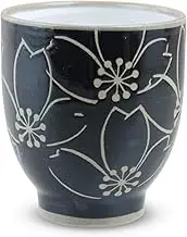 Ctoc Japan 793441 Tea Cup, Black, Φ2.8 x 3.1 inches (7.2 x 7.9 cm), Cup, Hasami Ware, Kohiki Kuromaki Sakura