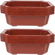 BESPORTBLE Bonsai Training Pots 10pcs Rectangular Plastic Growing Pot Bonsai Succulent Planter Pot Holder Container for Home Office Balcony Garden Yard 24X16.5CM