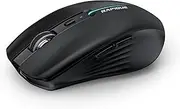 Bluetooth Wireless Mouse - (BT1/BT2+USB) Tri-Mode High Performance, Rechargeable, Quiet Click, Multi-Device Compatibility for Laptop, Computer, MacBook, Tablet, PC (Black)