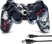 CHENGDAO Controller for PS3 Controller for PlayStation 3 High-Performance Wireless Controller with Double Vibration Motion Control, Wolf
