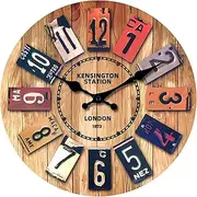 MOVEBEST Wall Clock Modern Minimalist Wall Clock Silent Non-Ticking Quartz Clock Battery Operated Easy to Read Wall Clock for Bathroom Living Room Office Kitchen Bedroom (Retro, 12Inch)