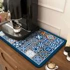 Retro Kitchen Drying Mat Heat Resistant Placemat Dish Drying Rugs Restaurant