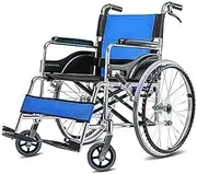 Elderly Wheelchair Folding Lightweight Wheelchair Portable Aluminum Alloy Manual Wheelchair Travel Transport Chair w/Hand Brakes for Seniors Handicapped and Disabled Users