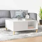 vidaXL Coffee Table High Gloss White 80x80x36.5 cm Engineered Wood 2BB