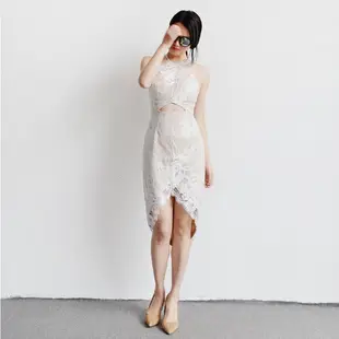 韓國訂單性感蕾絲鏤空削肩洋裝