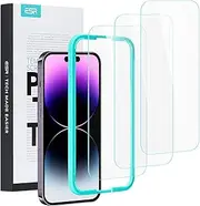 ESR for iPhone 14 Pro Screen Protector, [3 Pack] 6.1 Inch Military-Grade Tempered Glass with Easy Installation Frame, Ultra Tough, Scratch Resistant Glass Screen Protector for iPhone 14 Pro