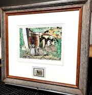 Les McDonald 2002 Quail Unlimited Stamp Print With Stamp - Brand New Frame