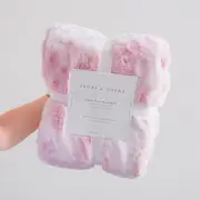 Plush Fur Throw Blanket - Marble Pink