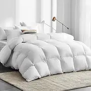 Giselle Bedding Goose Quilt Down, 700gsm Super King Quilts Winter Blanket Duvet Comforter Feather Home Bedroom Bed Travel, Lightweight Breathable Soft Cotton Cover Baffle Construction White