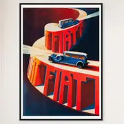 Galrie Charming French Vintage Car Poster - Classic Advertisement Art for Home & Office, Black Frame, A1 60 x 84cm (23 x 33inch)