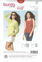 Burda Sewing Pattern 6923 Shirt Camisa Size 8-20