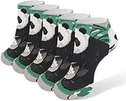 [AQRJLPM] Panda Graphic Black And White Socks No Show Socks Low Cut Anti-Slid Athletic Casual Invisible Liner Socks Unisex, White, One Size Short, White, One Size Short