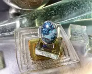 Genuine 925 Sterling Silver Oval Turquoise Gemstone Adjustable Ring Size 7.5