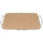 Avanti Rectangular Kiln Fired Clay Pizza Stone 30x38cm Stainless Steel Handle