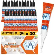 Super Glue Gel Clear Non-Drip, 24 X 3g All Purpose Strong Adhesive Ca Glue...