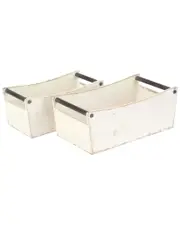 Peyton Lane Set of 2 Wood Metal Crates with Handles
