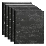 5PK Marbig Reinforced Spine Ring Binder A4 Lever Arch Document File Black Mottle