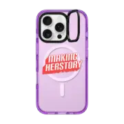 iPhone 16 Pro Impact Ring Stand Case MagSafe Compatible Making Herstory iPhone Case by Quotes by Christie
