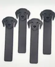 4 New Adorable Genuine Leather Bookmarks; Brown, Labrador Retriever Lab Dog USA