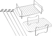 BIUDECO 1 Set Air Fryer Rack Set Versatile Steaming and Grilling Stand with Needles for Cooking Baking and Barbecuing Air Fryers