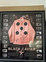 SPRINTER BLACK CAVIAR RETIREMENT COLLECTORS LTM ED SILKS SIGNED NOLAN & MOODY