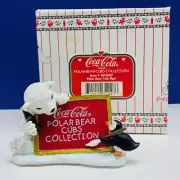 Coca Cola figurine coke polar bears box nib cub sign H72047 penguin sculpture