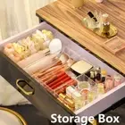 Clear Storage Box Layered Finishing Grid Box Makeup Organizer Dressing Table