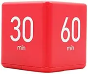Digital Kitchen Timer Countdown Alarm Portable Cube Timer with a Digital Display, flip Timing Time Management: Office, Sports, Cooking, and Gaming(Not Included) (Red15-20-30-60 Minutes)