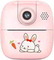 Kids Rechargeable Instant Print Camera Pink - Digital Thermal Photo Video MP3