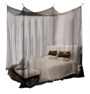 4-corner-post Bed Canopy Mosquito Net Full-size Mosquito Net Bedding New (black)