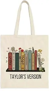 Taylor Reusable Cotton Canvas Tote Bag, Pop Singer Merch Shoulder Bag Large Shopping Tote Bag Shopping Grocery Bag Beach Bag Gifts
