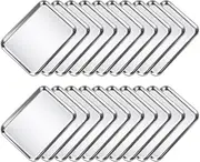 Voittozege 20 Pieces Baking Sheet Pan,10x8x1 Inch Stainless Steel Oven Baking Pan Set Toaster Oven Pans,Baking Pan Oven Tray for baking,Easy Clean & Dishwasher Safe