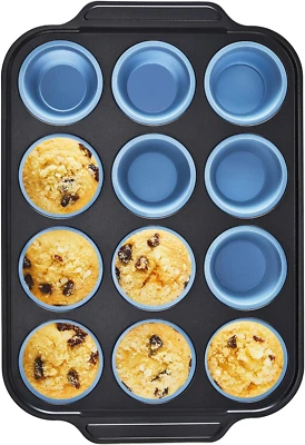 BRONYPRO Silicone Muffin Pan with Metal Frame, Egg Bite Maker Silicone Molds ...
