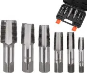HORUSDY NPT Pipe Tap Set, Sizes 1/8", 1/4", 3/8", 1/2", 3/4" and 1" 6-Piece