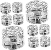 LIGHTAOTAO 12Pcs Metal Double Cord Locks Durable Spring Cord End Stoppers for Drawstrings Easy Secure Grip for Hats Pants and Bags Silver